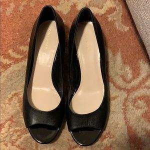 Cole Haan peep toe wedges